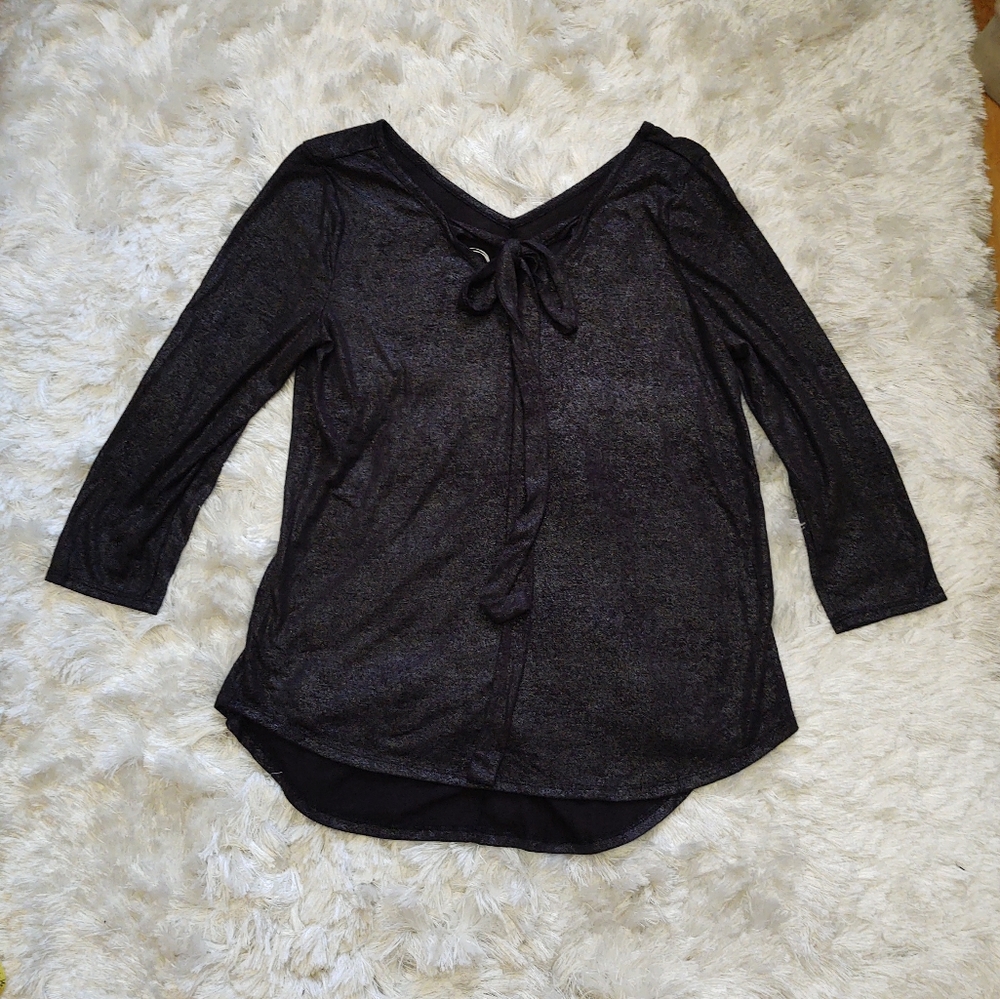 NWOT Maurices 24/7 black w/ metallic fleck shirt